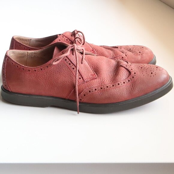 Polo by Ralph Lauren Orrick Burnt Red Leather Wingtip Oxfords Men's Lace-up Shoe - Picture 3 of 16